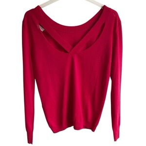 Sandro Sweater Wool Cashmere Blend Red Luxurious Size 2